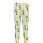 Giraffe With Glasses Pattern Print Men's leggings