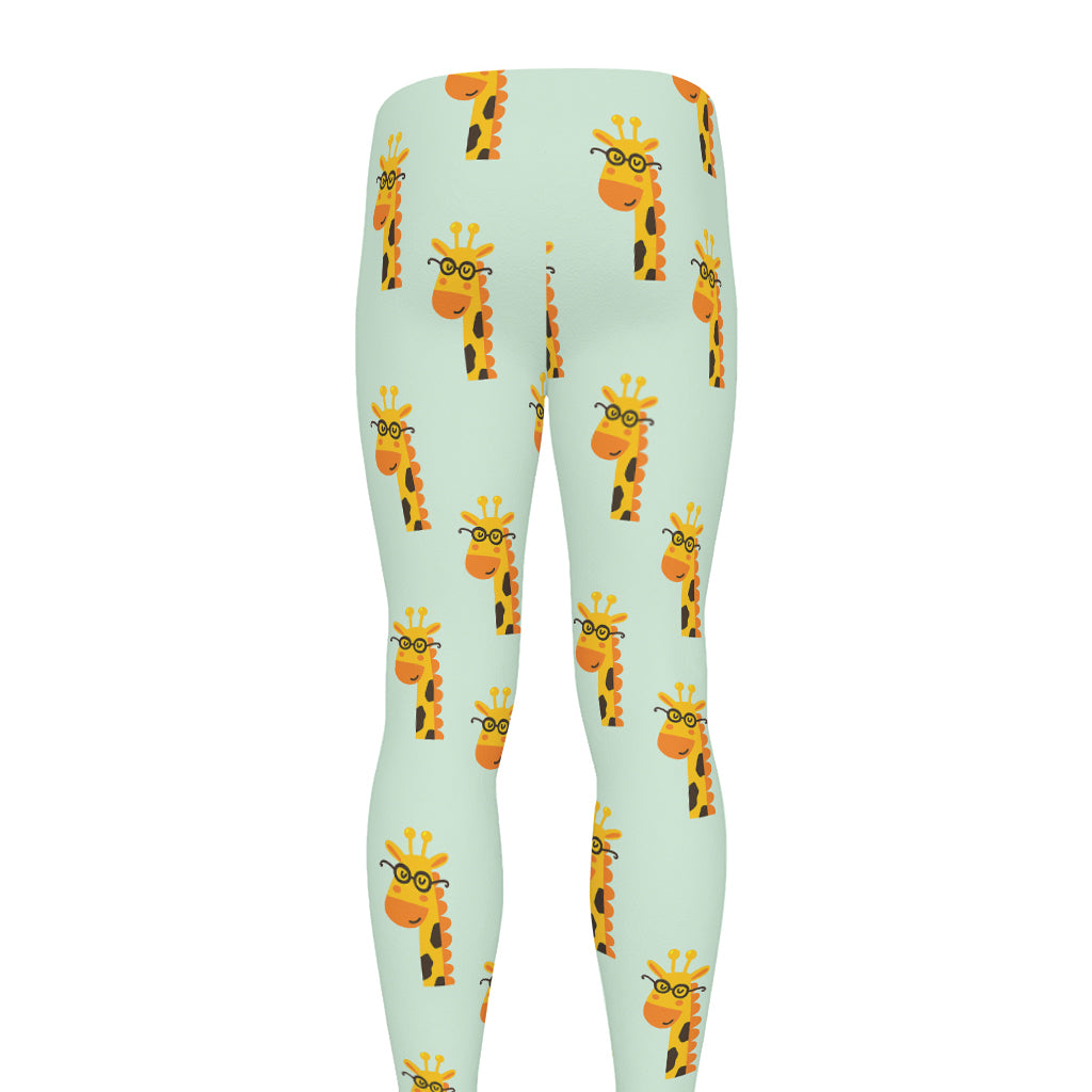 Giraffe With Glasses Pattern Print Men's leggings