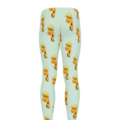 Giraffe With Glasses Pattern Print Men's leggings
