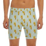 Giraffe With Glasses Pattern Print Men's Long Boxer Briefs