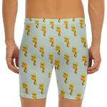 Giraffe With Glasses Pattern Print Men's Long Boxer Briefs