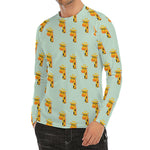 Giraffe With Glasses Pattern Print Men's Long Sleeve Rash Guard