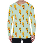 Giraffe With Glasses Pattern Print Men's Long Sleeve T-Shirt