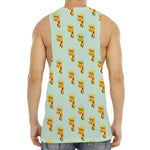 Giraffe With Glasses Pattern Print Men's Muscle Tank Top