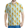 Giraffe With Glasses Pattern Print Men's Polo Shirt