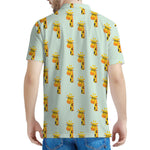 Giraffe With Glasses Pattern Print Men's Polo Shirt