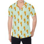 Giraffe With Glasses Pattern Print Men's Shirt