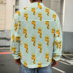 Giraffe With Glasses Pattern Print Men's Shirt Jacket