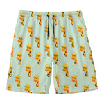 Giraffe With Glasses Pattern Print Men's Swim Trunks