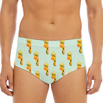 Giraffe With Glasses Pattern Print Men's Triangle Swim Briefs