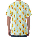 Giraffe With Glasses Pattern Print Men's Velvet T-Shirt