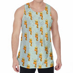 Giraffe With Glasses Pattern Print Men's Velvet Tank Top