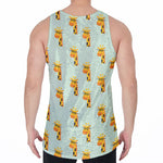 Giraffe With Glasses Pattern Print Men's Velvet Tank Top