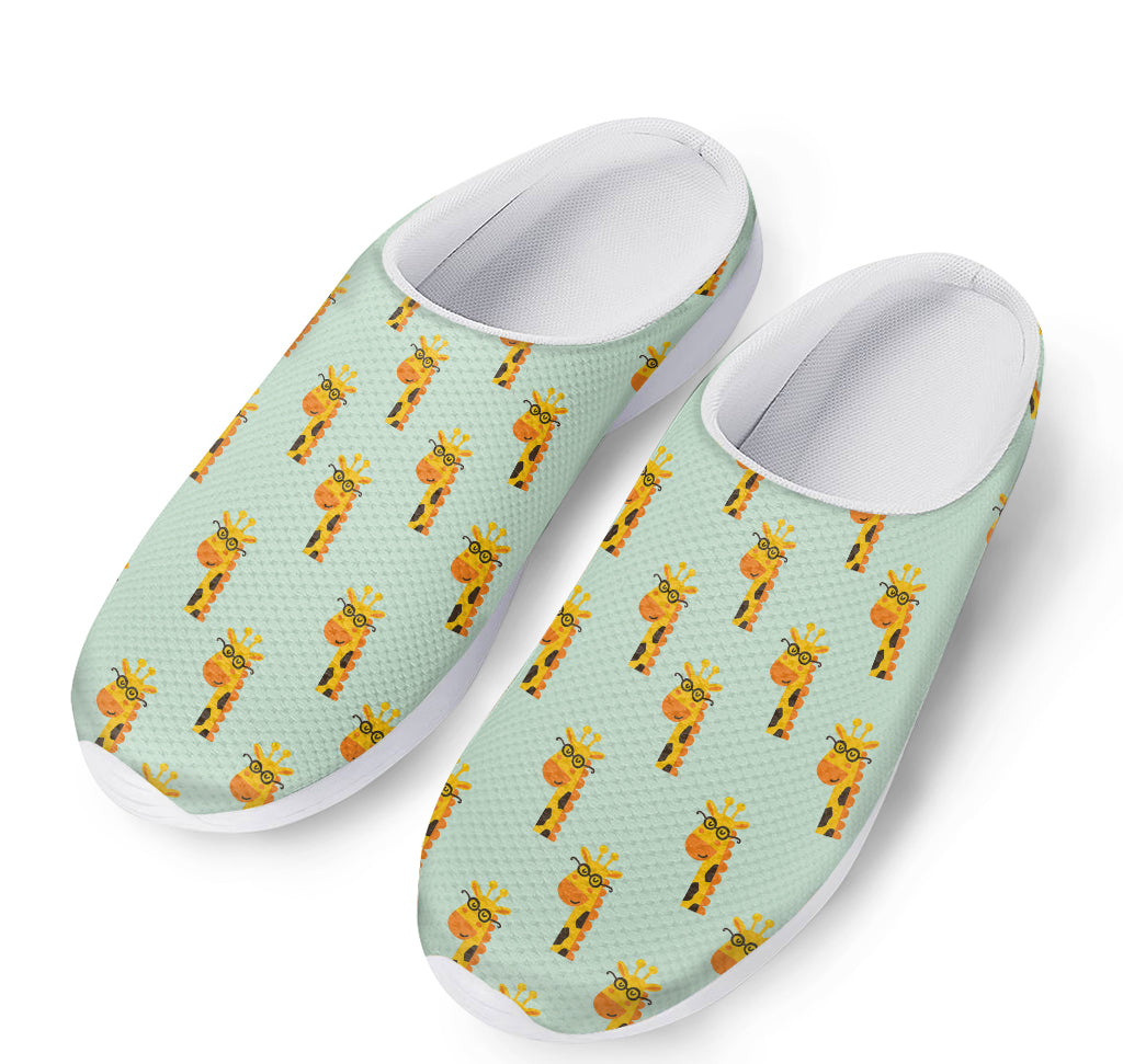 Giraffe With Glasses Pattern Print Mesh Casual Shoes