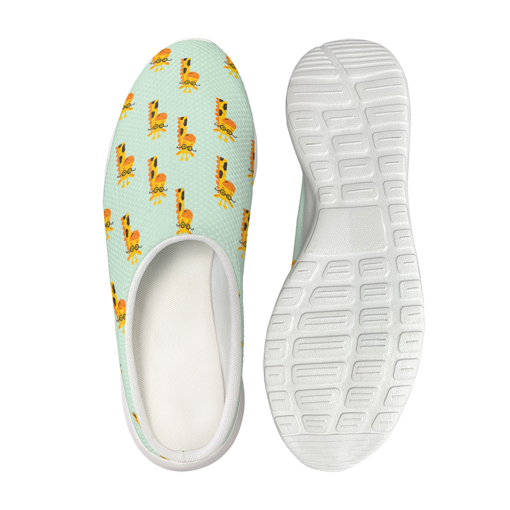 Giraffe With Glasses Pattern Print Mesh Casual Shoes