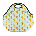 Giraffe With Glasses Pattern Print Neoprene Lunch Bag
