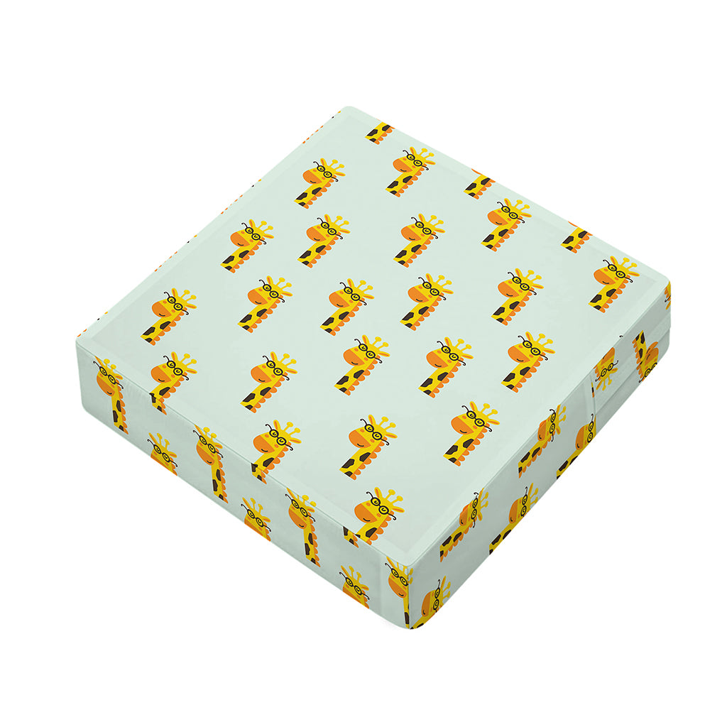 Giraffe With Glasses Pattern Print Outdoor Seat Cushion Cover