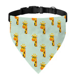 Giraffe With Glasses Pattern Print Over The Collar Dog Bandana