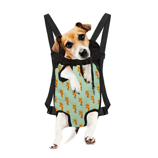 Giraffe With Glasses Pattern Print Pet Carrier Backpack