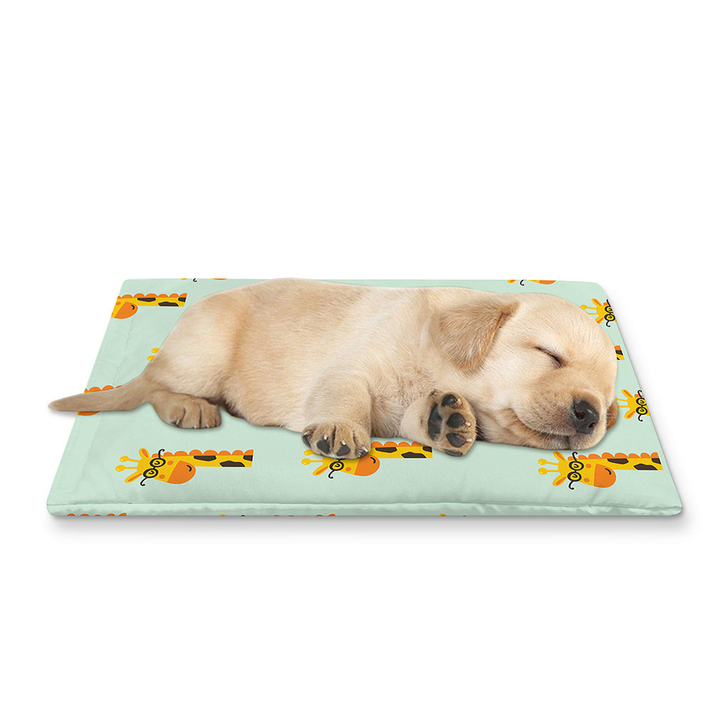Giraffe With Glasses Pattern Print Pet Cooling Mat Cover