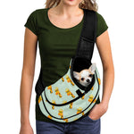 Giraffe With Glasses Pattern Print Pet Sling Carrier