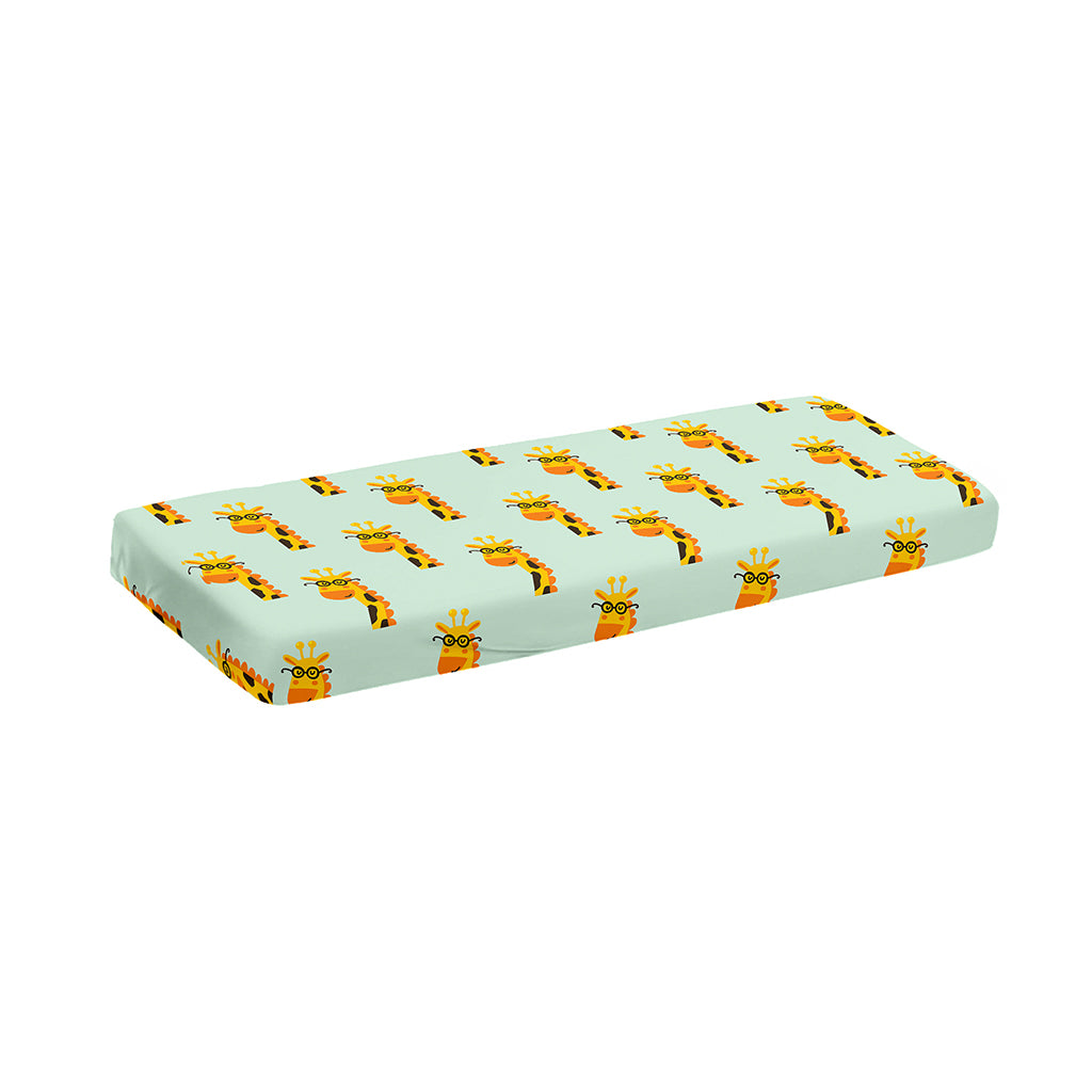 Giraffe With Glasses Pattern Print Piano Keyboard Cover