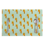 Giraffe With Glasses Pattern Print Placemat