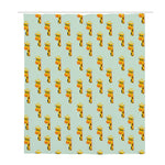 Giraffe With Glasses Pattern Print Polyester Shower Curtain