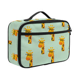 Giraffe With Glasses Pattern Print Portable Lunch Bag