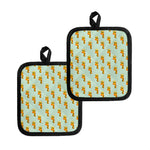 Giraffe With Glasses Pattern Print Pot Holders