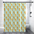 Giraffe With Glasses Pattern Print Premium Shower Curtain