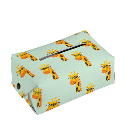 Giraffe With Glasses Pattern Print Rectangle Tissue Box Cover
