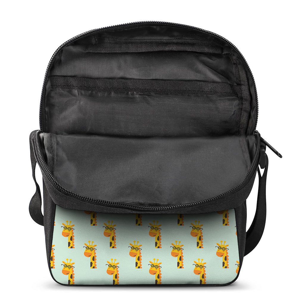 Giraffe With Glasses Pattern Print Rectangular Crossbody Bag