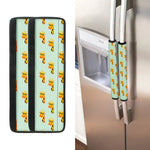 Giraffe With Glasses Pattern Print Refrigerator Handle Covers