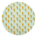 Giraffe With Glasses Pattern Print Round Blanket