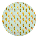 Giraffe With Glasses Pattern Print Round Blanket