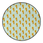 Giraffe With Glasses Pattern Print Round Floor Mat