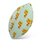 Giraffe With Glasses Pattern Print Rugby Ball