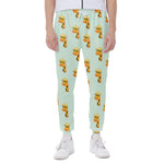 Giraffe With Glasses Pattern Print Scuba Joggers