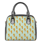 Giraffe With Glasses Pattern Print Shoulder Handbag
