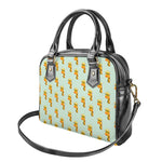 Giraffe With Glasses Pattern Print Shoulder Handbag