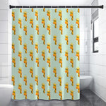 Giraffe With Glasses Pattern Print Shower Curtain
