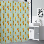 Giraffe With Glasses Pattern Print Shower Curtain