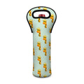 Giraffe With Glasses Pattern Print Single Neoprene Wine Tote