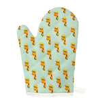 Giraffe With Glasses Pattern Print Single Oven Mitt