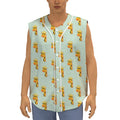Giraffe With Glasses Pattern Print Sleeveless Baseball Jersey