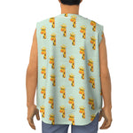 Giraffe With Glasses Pattern Print Sleeveless Baseball Jersey