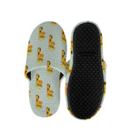 Giraffe With Glasses Pattern Print Slippers