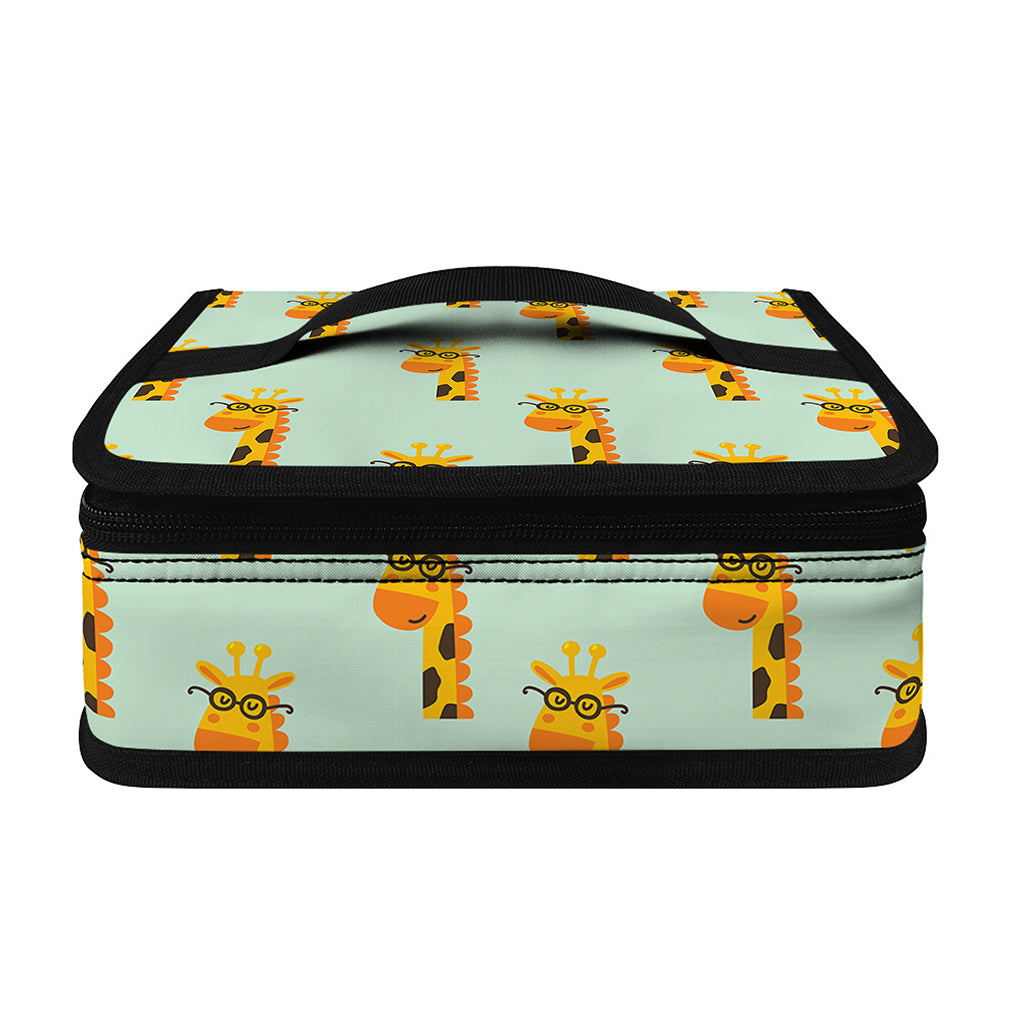 Giraffe With Glasses Pattern Print Small Lunch Bag