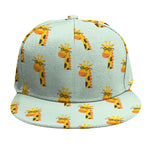 Giraffe With Glasses Pattern Print Snapback Cap